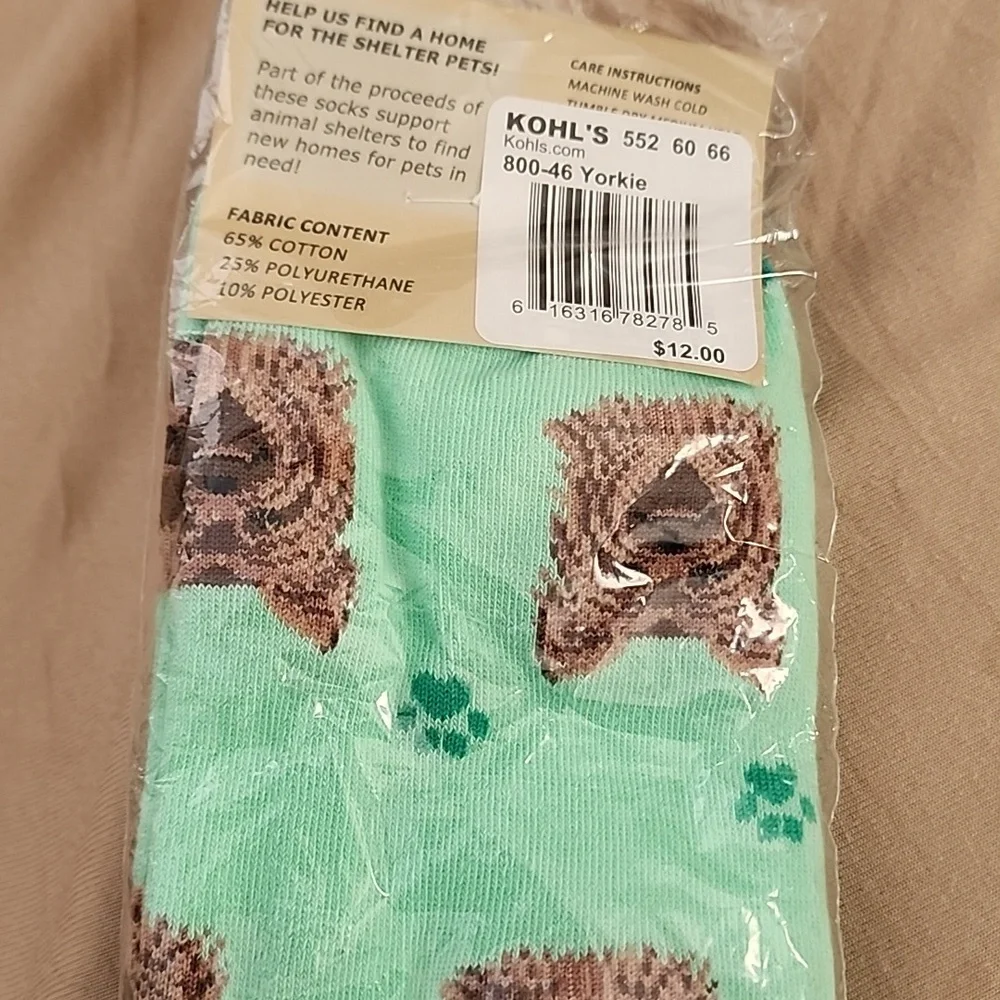 Mint Green Yorkie Dog Socks - Picture 4 of 5